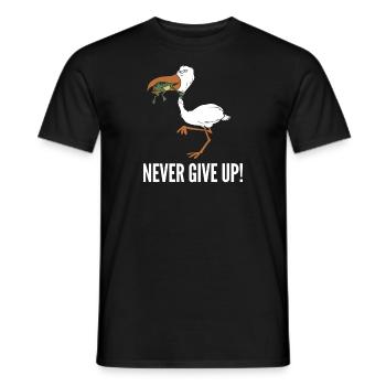 Never Give Up - Men's T-Shirt - black - Front - AI Model Male 178 light (178cm)