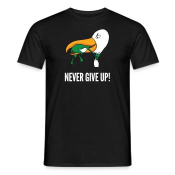 Never Give Up - Männer T-Shirt - Schwarz - Vorne - AI Model Male 178 light (178cm)