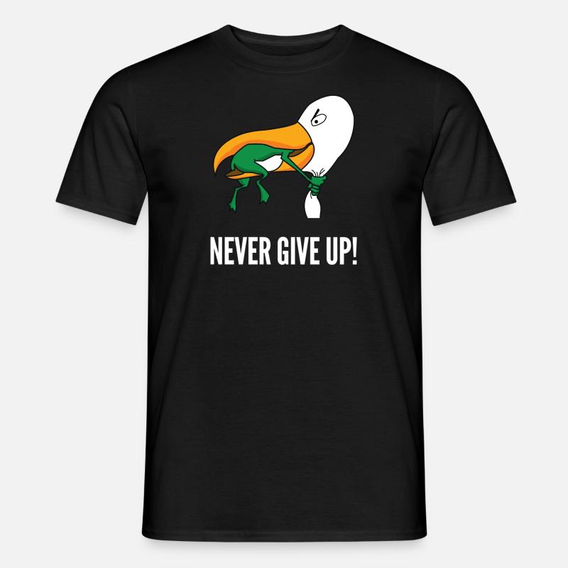 Never Give Up - Männer T-Shirt - Schwarz