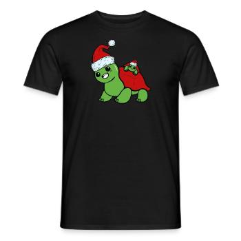 Tortue mignonne douce drôle noël - T-shirt homme - noir - Devant - AI Model Male 178 light (178cm)