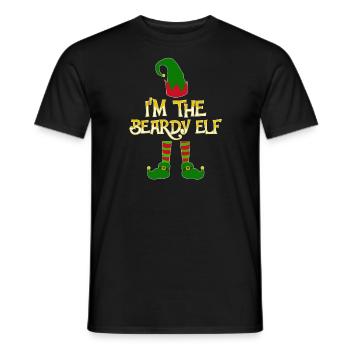 Beardy Elf - bearded secret Santa Christmas - Men's T-Shirt - black - Front - AI Model Male 178 light (178cm)