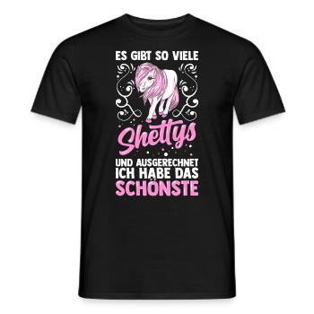 Shetlandpony Shetty Pony Pferd Geschenk - Männer T-Shirt - Schwarz - Vorne - AI Model Male 178 light (178cm)
