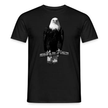 Eagle T Shirt Bald Eagle Bird Animal Motif - Men's T-Shirt - black - Front - AI Model Male 178 light (178cm)