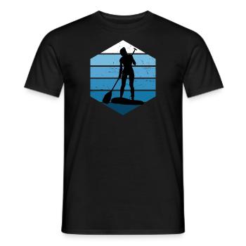 Stand up Paddle Paddle Hommes Femmes - T-shirt homme - noir - Devant - AI Model Male 178 light (178cm)