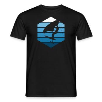 Hommes foilwing wingsurf femmes wingfoil - T-shirt homme - noir - Devant - AI Model Male 178 light (178cm)