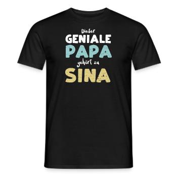 Dieser Geniale Papa Gehört Zu Sina - Männer T-Shirt - Schwarz - Vorne - AI Model Male 178 light (178cm)
