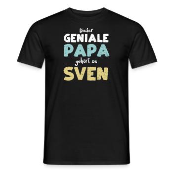 Dieser Geniale Papa Gehört Zu Sven - Männer T-Shirt - Schwarz - Vorne - AI Model Male 178 light (178cm)