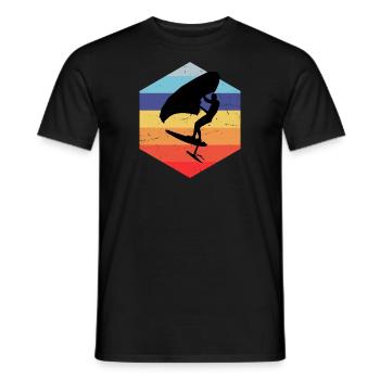 Men foilwing wingsurfing women wingfoil - Men's T-Shirt - black - Front - AI Model Male 178 light (178cm)