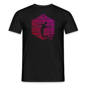 Joueuses de volleyball Volleyball de plage féminin - T-shirt homme - noir - Devant - AI Model Male 178 light (178cm)