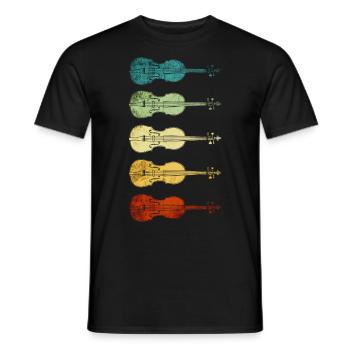 Instrument de violon Violon - T-shirt homme - noir - Devant - AI Model Male 178 light (178cm)