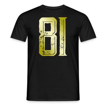 81 number symbol - Men's T-Shirt - black - Front - AI Model Male 178 light (178cm)