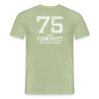 75 Jahre Feinspitz Geburtstag Spruch - Männer T-Shirt - Sage - Vorne - AI Model Male 178 light (178cm)