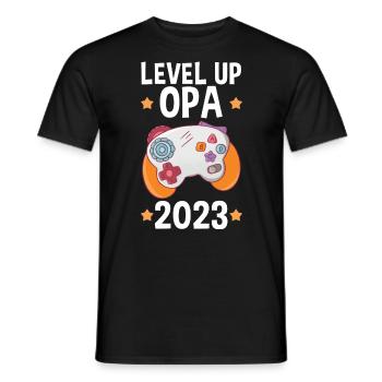 Grandfather 2023 Pregnant Gamer Gambler Gaming Grandpa - Men's T-Shirt - black - Front - AI Model Male 178 light (178cm)