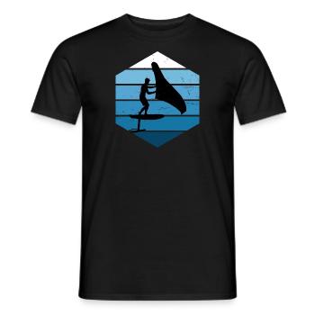 hydrofoil Women wingsurf wingfoil wingsurfing - Men's T-Shirt - black - Front - AI Model Male 178 light (178cm)