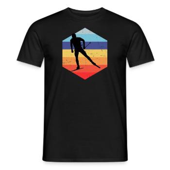 Cross-country skiing Classic Cross-country skiing Classic Cross-country skiing Skati - Men's T-Shirt - black - Front - AI Model Male 178 light (178cm)