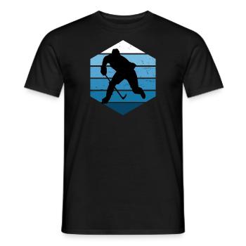 Herren Eishockey spielen Eishockey Spieler - Men's T-Shirt - black - Front - AI Model Male 178 light (178cm)