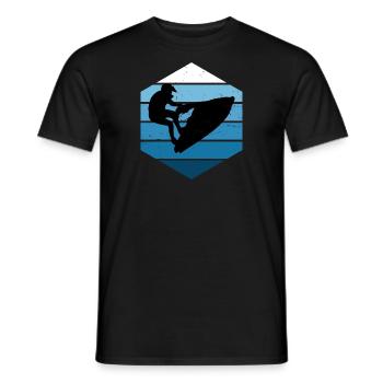 Jetskiing Women Jet Ski Riding Jet Ski Water Sports - Men's T-Shirt - black - Front - AI Model Male 178 light (178cm)