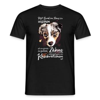 Haushalt mit Hund - Männer T-Shirt - Schwarz - Vorne - AI Model Male 178 light (178cm)