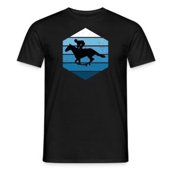 Saut d’obstacles Chasse Course Sport équestre - T-shirt homme - noir - Devant - AI Model Male 178 light (178cm)