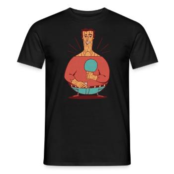 Tenue de ping-pong Tennis de table Batte de ping-pong - T-shirt homme - noir - Devant - AI Model Male 178 light (178cm)