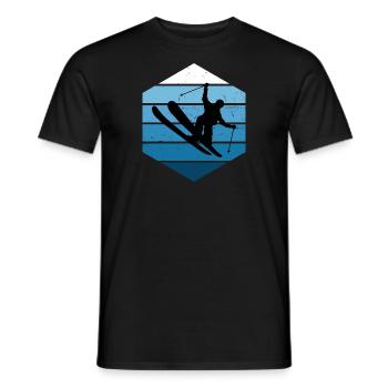 Ski Freestyle Slopestyle Freestyle Ski Herren - Männer T-Shirt - Schwarz - Vorne - AI Model Male 178 light (178cm)