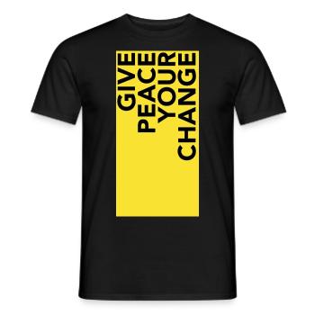 GIVE PEACE YOUR CHANGE - Men's T-Shirt - black - Front - AI Model Male 178 light (178cm)