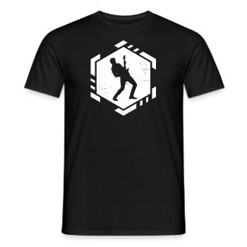 Egitarre electronic guitar Guitar E-gitarre - Männer T-Shirt - Schwarz - Vorne - AI Model Male 178 light (178cm)