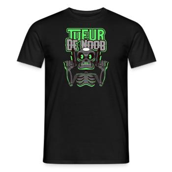 Tueur de noob. Tueuse de noob. Geek. Jeux vidéo. - T-shirt homme - noir - Devant - AI Model Male 178 light (178cm)