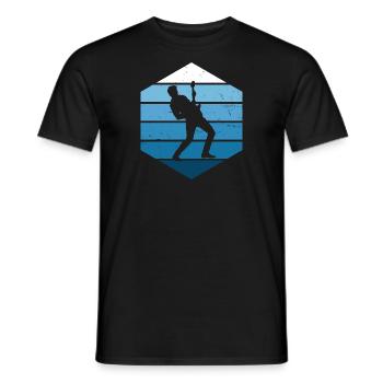 guitar player electric guitar acoustic guitar - Men's T-Shirt - black - Front - AI Model Male 178 light (178cm)
