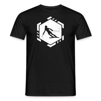 Ski Cascade Ski Skieurs Femmes Ski Sports d’hiver - T-shirt homme - noir - Devant - AI Model Male 178 light (178cm)