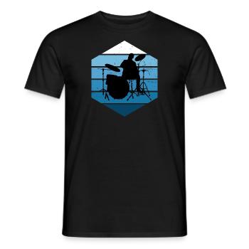 Tambour Femmes Batteur Hommes - T-shirt homme - noir - Devant - AI Model Male 178 light (178cm)