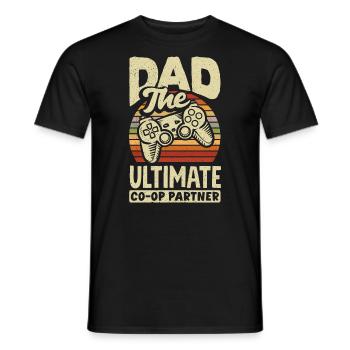 Dad The Ultimate CO-OP Partner Fathers Day Gamer - Men's T-Shirt - black - Front - AI Model Male 178 light (178cm)
