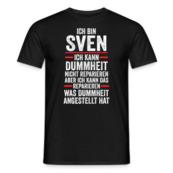 Sven - Männer T-Shirt - Schwarz - Vorne - AI Model Male 178 light (178cm)