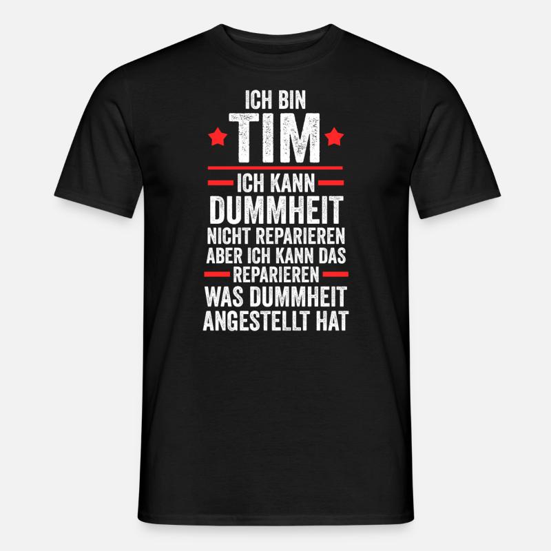 Tim - Männer T-Shirt - Schwarz