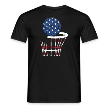 Sport Us Flag Netball - Men's T-Shirt - black - Front - AI Model Male 178 light (178cm)