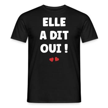 Elle a dit oui - T-shirt homme - noir - Devant - AI Model Male 178 light (178cm)