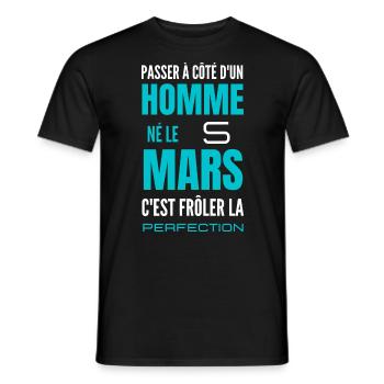 Anniversaire homme né le 5 mars - T-shirt homme - noir - Devant - AI Model Male 178 light (178cm)