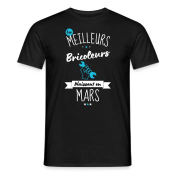 Les meilleurs bricoleurs naissent en Mars - T-shirt homme - noir - Devant - AI Model Male 178 light (178cm)