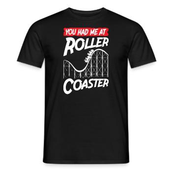 You Had Me At Roller Coaster - Men's T-Shirt - black - Front - AI Model Male 178 light (178cm)