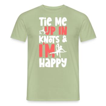 Aerial Silk / Aerial Yoga / Aerial Acrobatics Designs - Men's T-Shirt - sage - Front - AI Model Male 178 light (178cm)