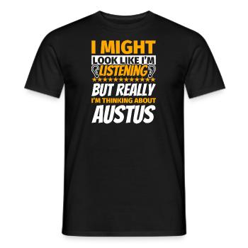 Austus Cadeau amusant - T-shirt homme - noir - Devant - AI Model Male 178 light (178cm)
