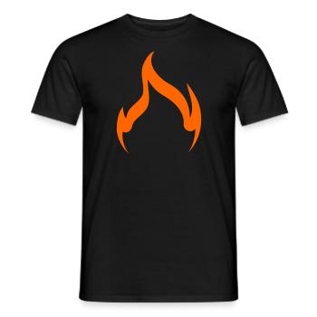 Fire Flame Outline Simple - Men's T-Shirt - black - Front - AI Model Male 178 light (178cm)