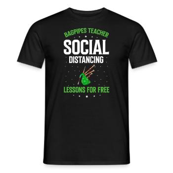 Citation de cornemuse pour les musiciens écossais et de cornemuse - T-shirt homme - noir - Devant - AI Model Male 178 light (178cm)