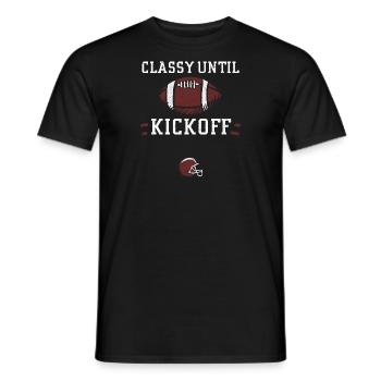 Classy Until Kickoff - Football - Männer T-Shirt - Schwarz - Vorne - AI Model Male 178 light (178cm)