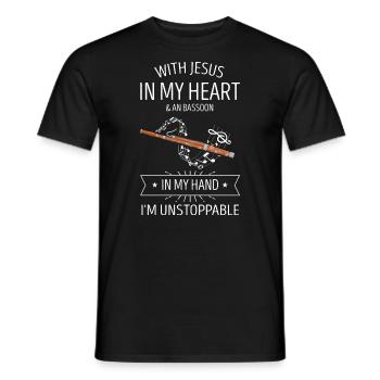 Fagottrohr für Fagottist und Fagottorchester - Männer T-Shirt - Schwarz - Vorne - AI Model Male 178 light (178cm)