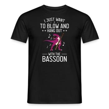 Bassoonist design for woodwind orchestra - Men's T-Shirt - black - Front - AI Model Male 178 light (178cm)