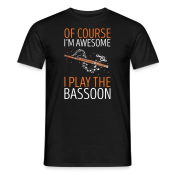 Bassoonist design for woodwind orchestra - Men's T-Shirt - black - Front - AI Model Male 178 light (178cm)