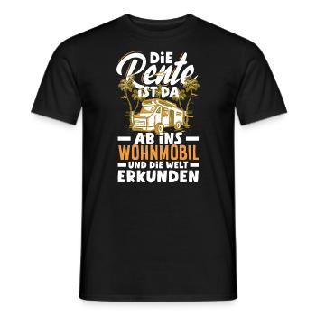 Die Rente ist da, ab ins Wohnmobil und die Welt - Männer T-Shirt - Schwarz - Vorne - AI Model Male 178 light (178cm)
