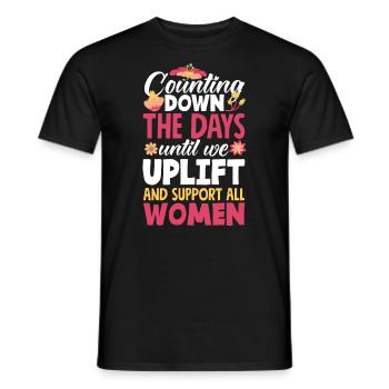 Counting down the days until we uplift and - Männer T-Shirt - Schwarz - Vorne - AI Model Male 178 light (178cm)