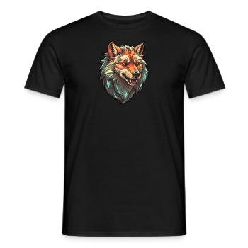 Wolf Fenrir - Männer T-Shirt - Schwarz - Vorne - AI Model Male 178 light (178cm)